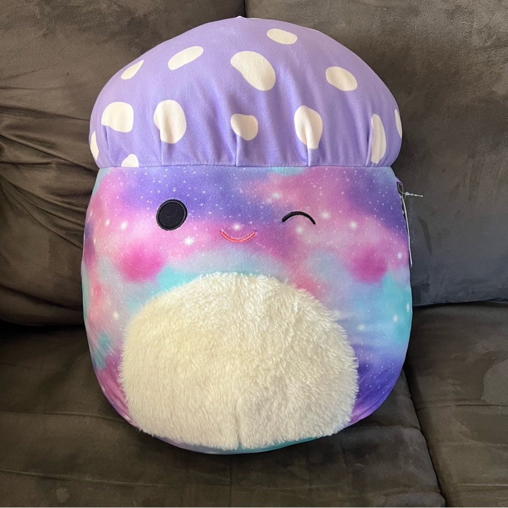 Squishmallows Unai Purple Mushroom Plush - Approx 16”